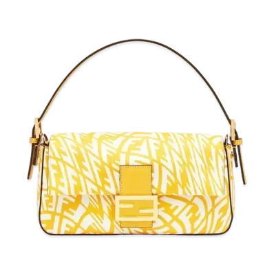 FENDI Baguette 1997 Glazed Canvas Bag "Yellow"