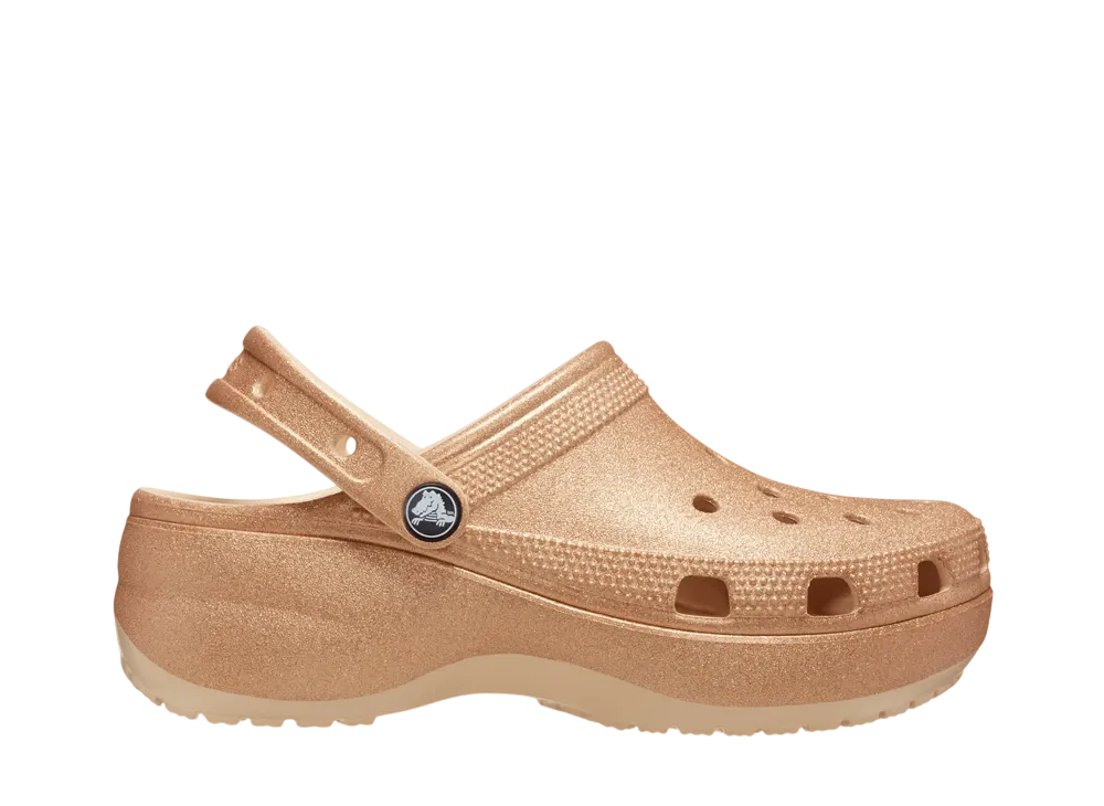 Crocs Women's Classic Platform Glitter Clog "Shitake"