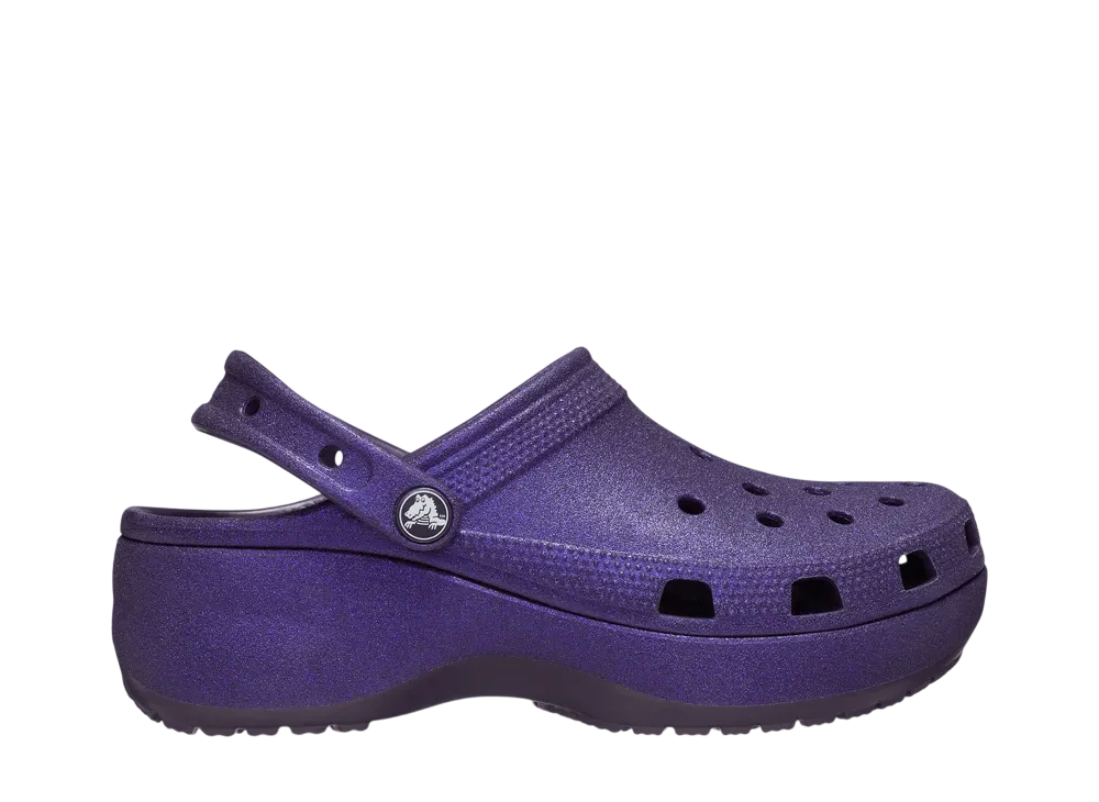 Crocs Women's Classic Platform Glitter Clog "Dark Iris"