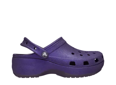 Crocs Women's Classic Platform Glitter Clog "Dark Iris"