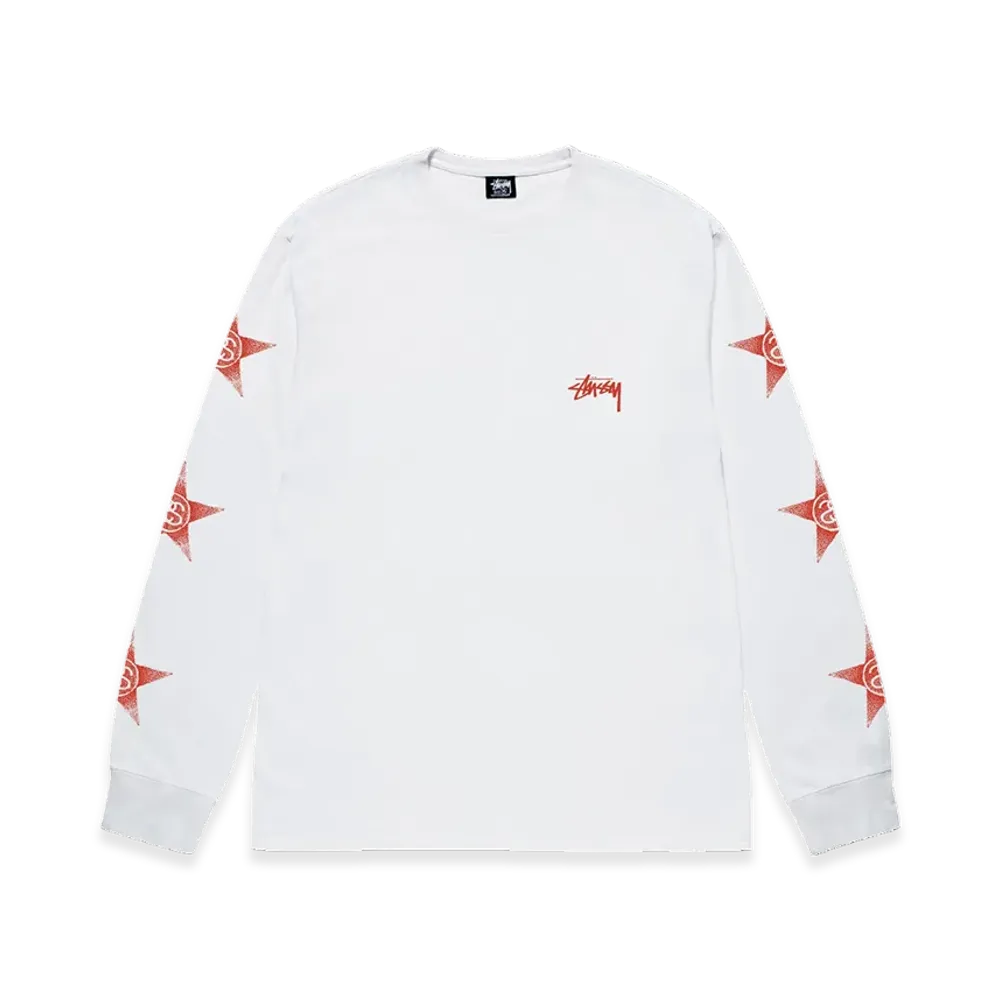 Stussy Stars LS Tee "White"
