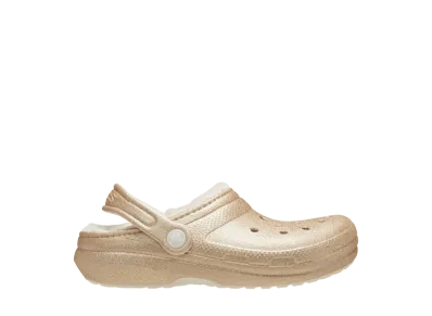 Crocs Little Kids Classic Lined Glitter Clog "Gold"