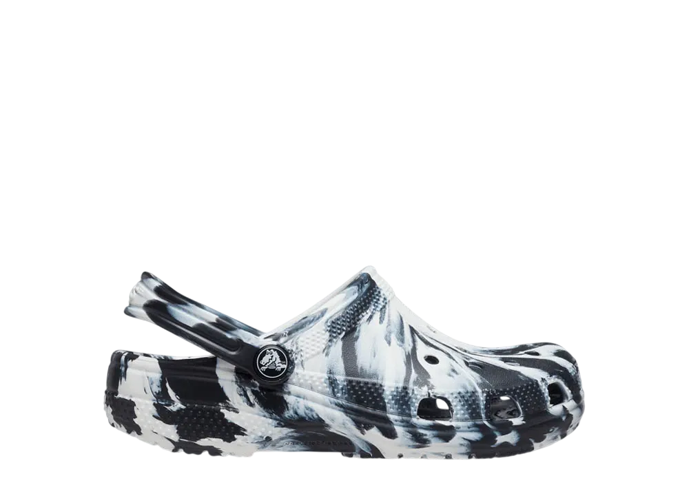 Crocs Big Kids Classic Marbled Clog "Black/White"