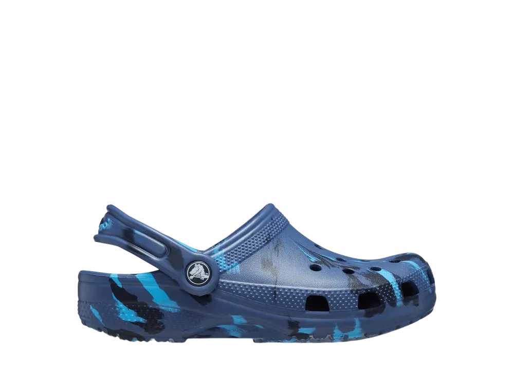 Crocs Big Kids Classic Marbled Clog "Navy/Multi"