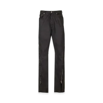 Rick Owens Coated Denim Trousers "Black"
