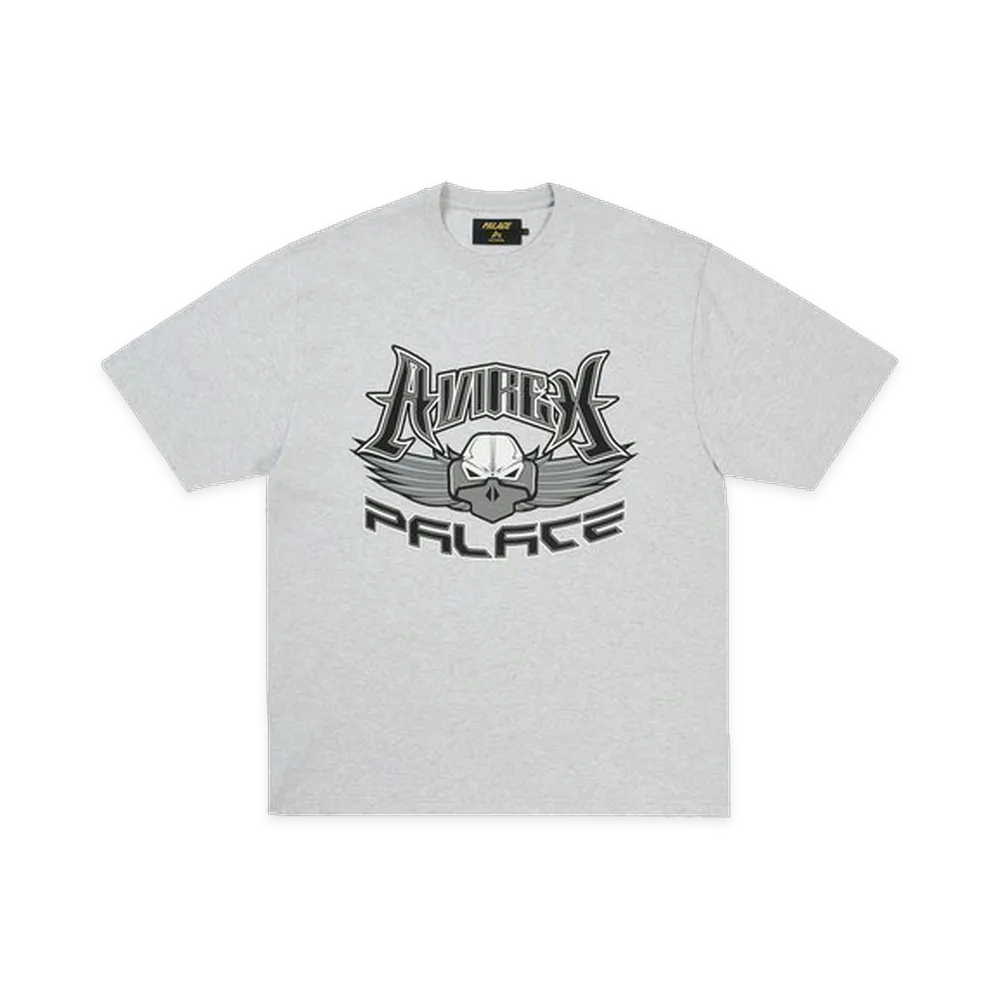 PALACE x AVIREX T-Shirt "Grey Marl"