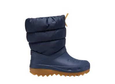 Crocs Little Kids Classic Neo Puff Boot "Navy/Gum"
