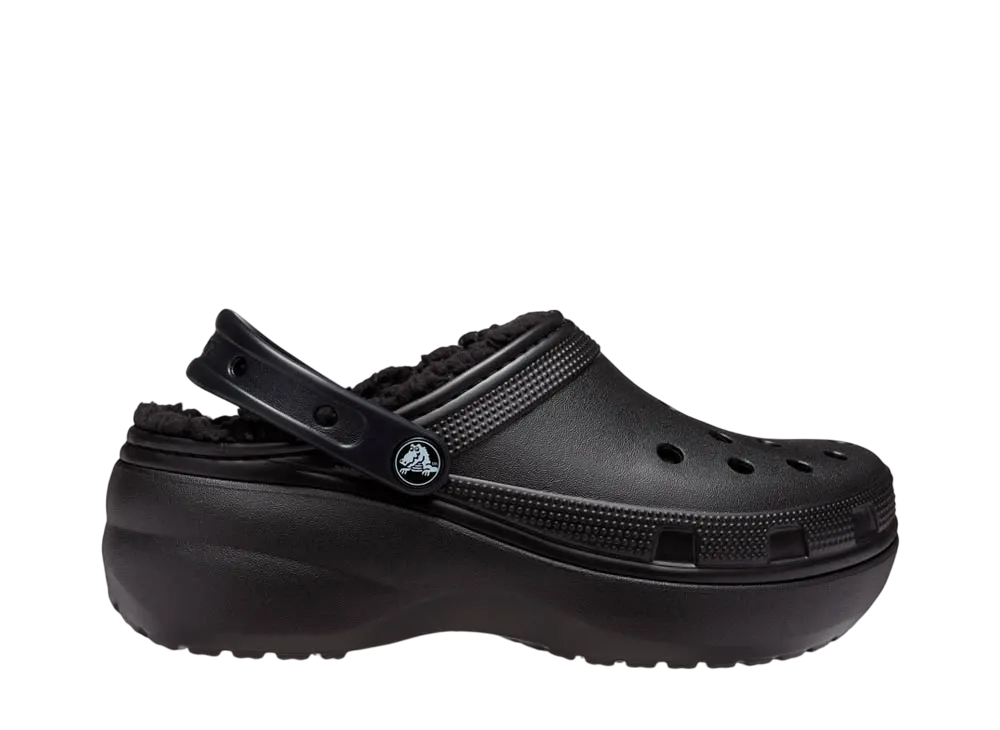 Crocs Women's Classic Platform Lined Clog "Black"