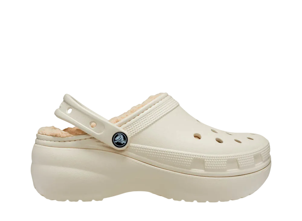 Crocs Women's Classic Platform Lined Clog "Bone"