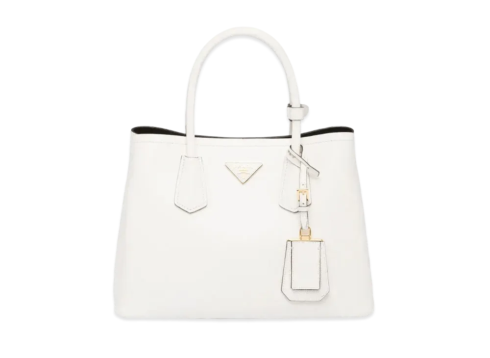 PRADA Double Small Bag "White/Black"