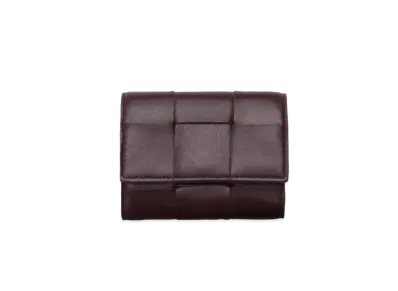 Bottega Veneta Trifold Zip Wallet "Grape"