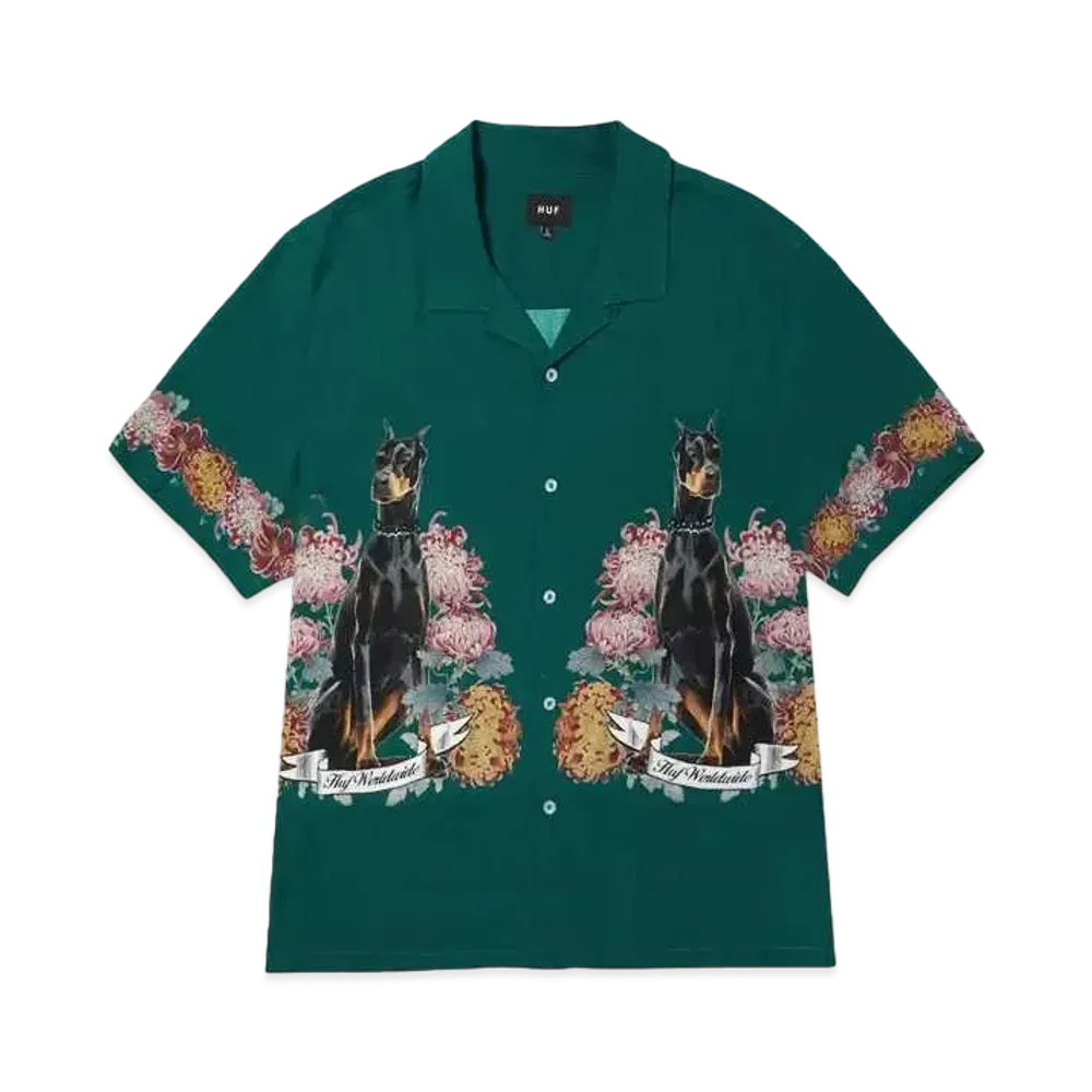 HUF Spring 24 Best Boys Ss Resort Shirt "Pine"