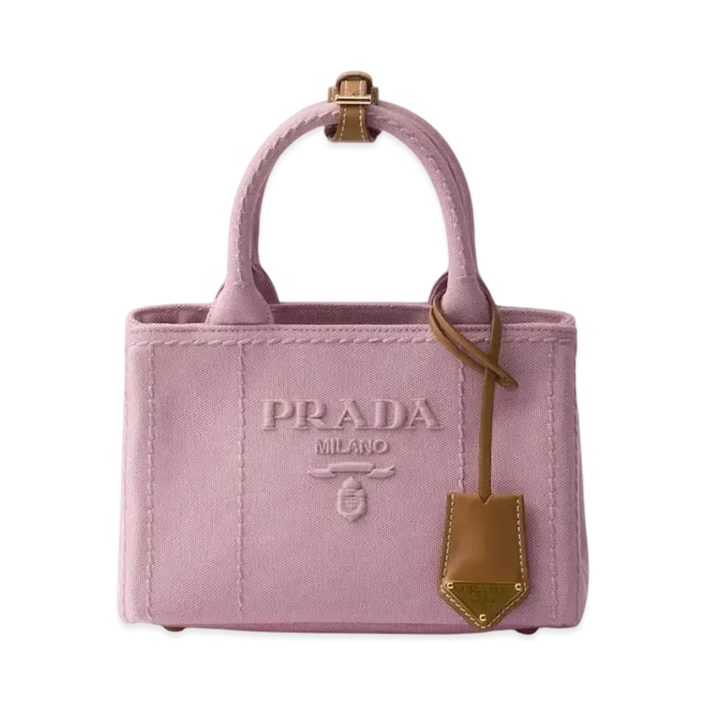 PRADA Cotton Canvas Mini Handbag "Pink"