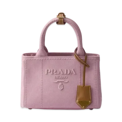 PRADA Cotton Canvas Mini Handbag "Pink"