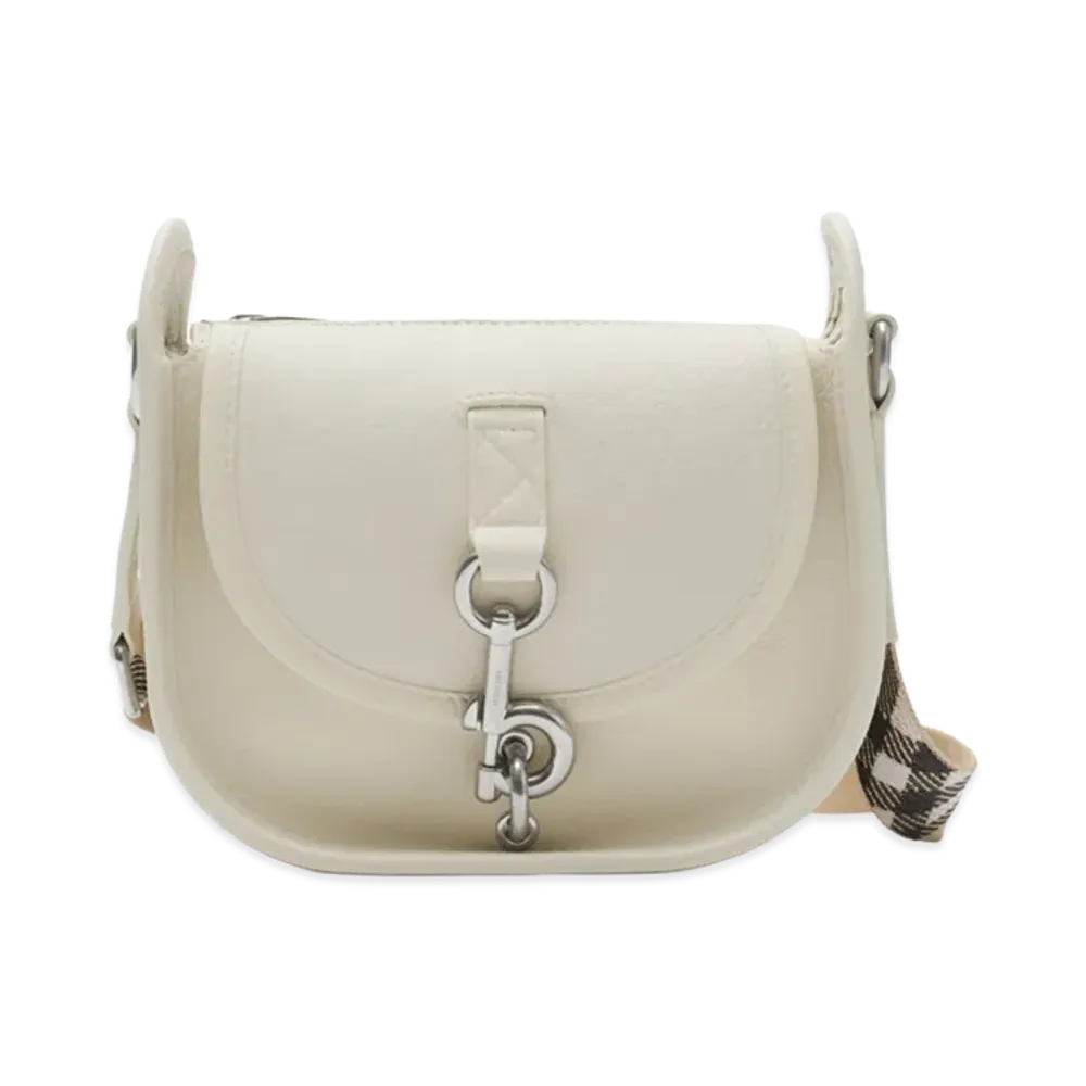 Burberry Women's Mini B Clip Messenger Bag "Soap Beige"