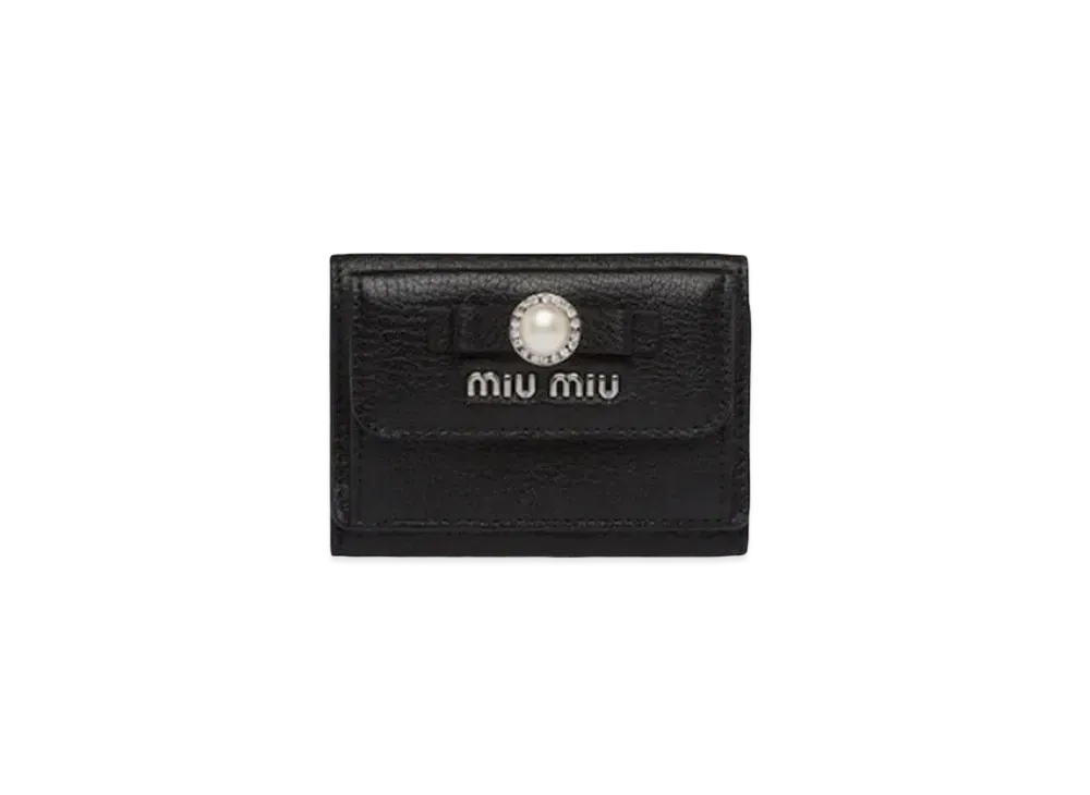 MIU MIU Madras Leather Wallet "Black"
