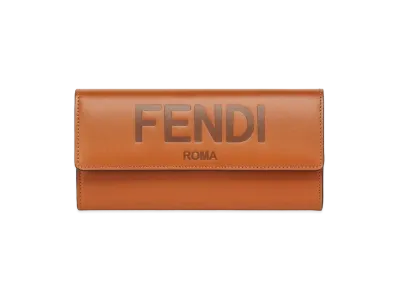 FENDI Continental Purse Leather Wallet "Brown"