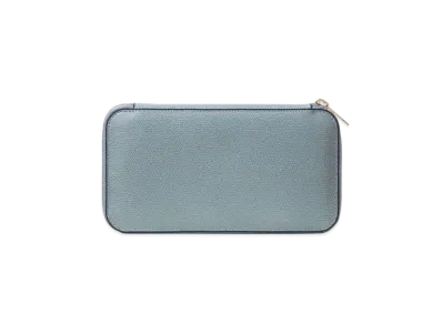 Valextra Round Zip 12 Card "Powder Blue"