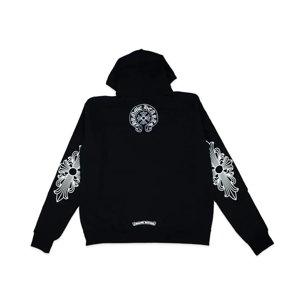 Chrome Hearts Single Floral T Logo Zip Up Hoodie "Black"