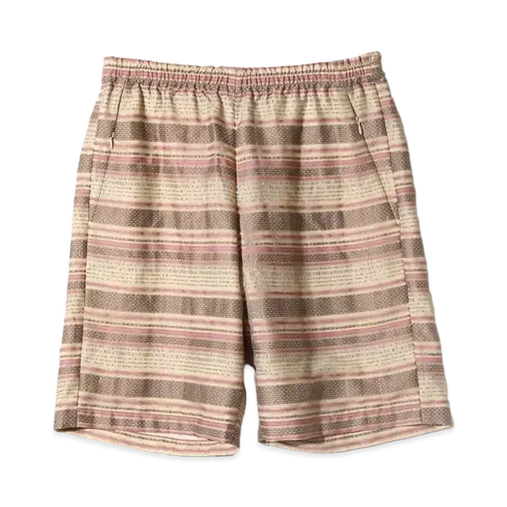 Needles Basketball Short - Pe/Cu/N/C/R Chiffon Stripe Jq. "Beige/Multi"