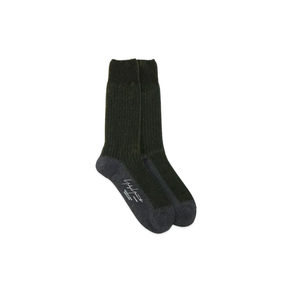 Yohji Yamamoto Pour Homme MOLE STITCH RIB SOCKS "Khaki"