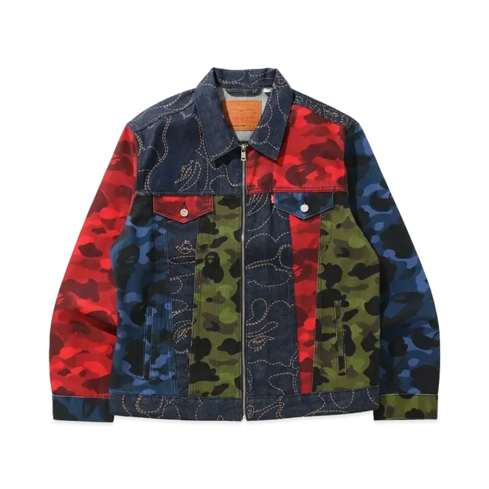 A BATHING APE x Levi's MULTICOLOR TRUCKER JACKET "Multi"