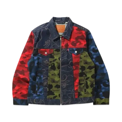 A BATHING APE x Levi's MULTICOLOR TRUCKER JACKET "Multi"