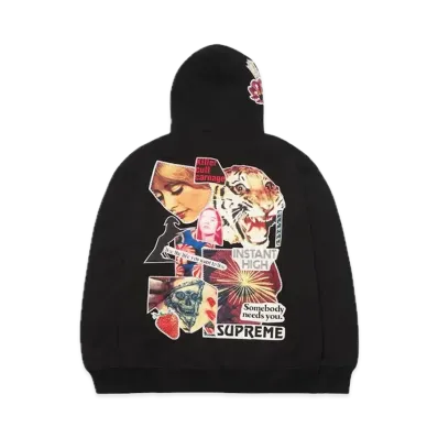 Supreme Instant High Patches Hooded Sweatshirt "Black"