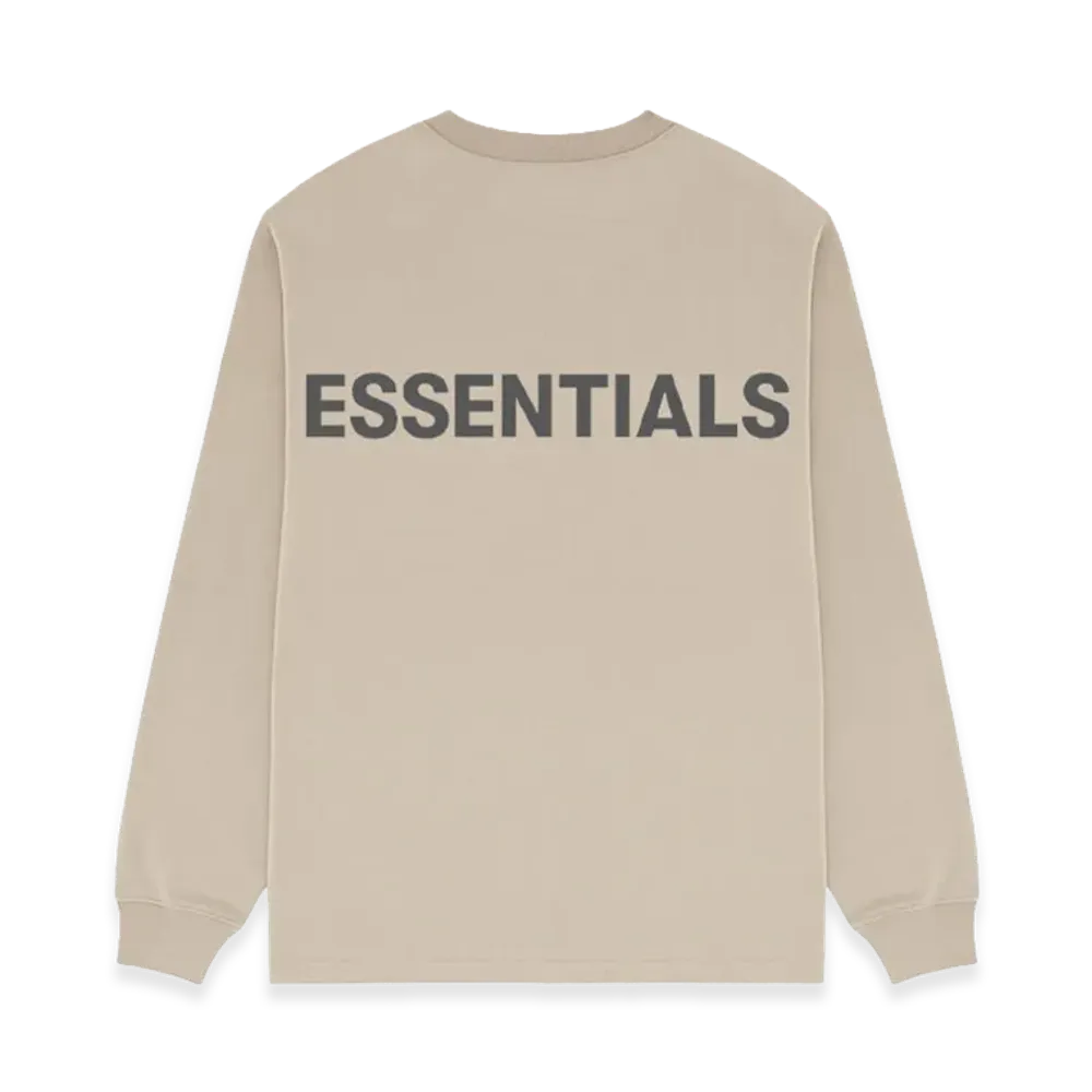 FEAR OF GOD ESSENTIALS Reflector Logo L/S T-Shirt "Beige"