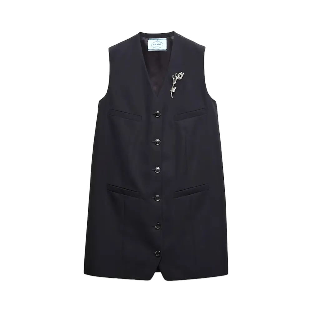 PRADA Women's Gabardine Mini-Dress "Navy"