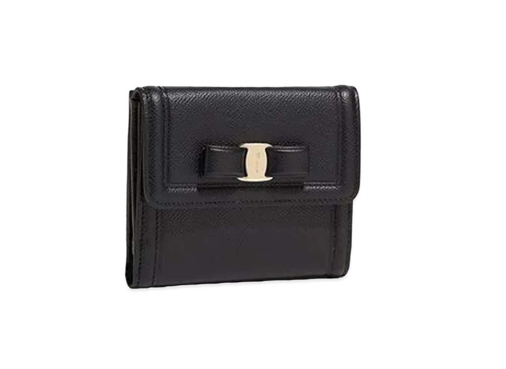 Salvatore Ferragamo Vara Bow French Wallet "Black"