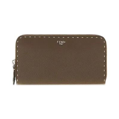 FENDI Leather Wallet "Mud Brown"