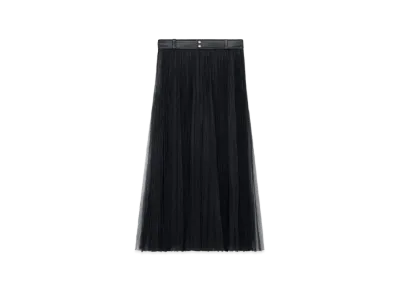 CELINE Skirt With Sunburst Pleats In Silk Tulle "Black"