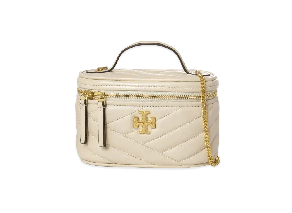 Tory Burch Kira Chevron Mini Vanity Case "Cream"