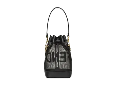 FENDI Mon Tresor Leather And Mesh Mini-Bag "Black"