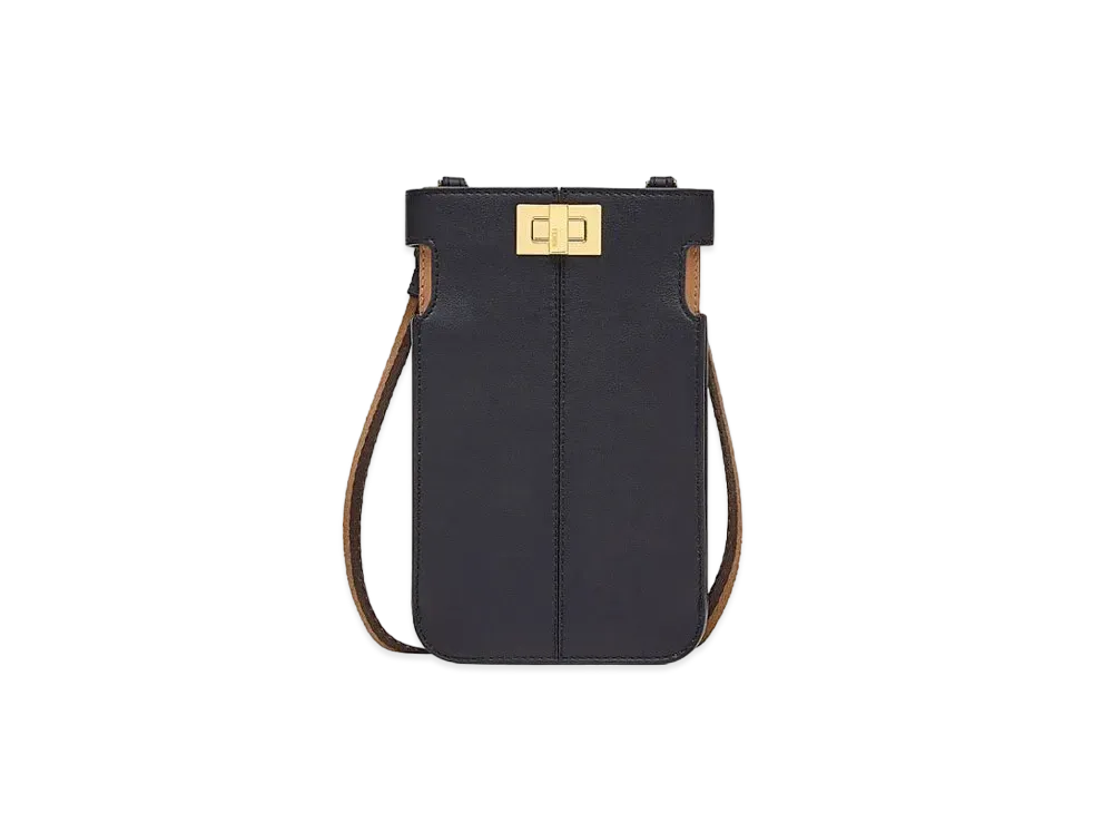 FENDI Pechaphon Leather Pouch "Black"