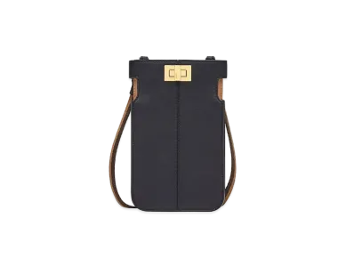 FENDI Pechaphon Leather Pouch "Black"