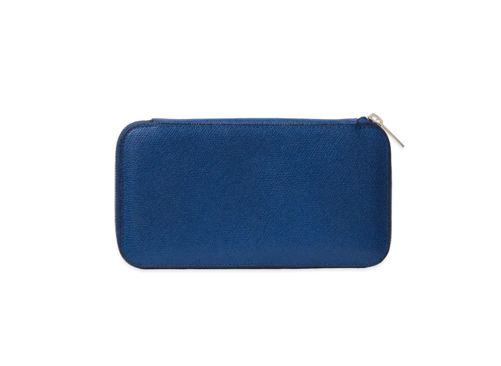 Valextra Round Zip 12 Card "Royal Blue"