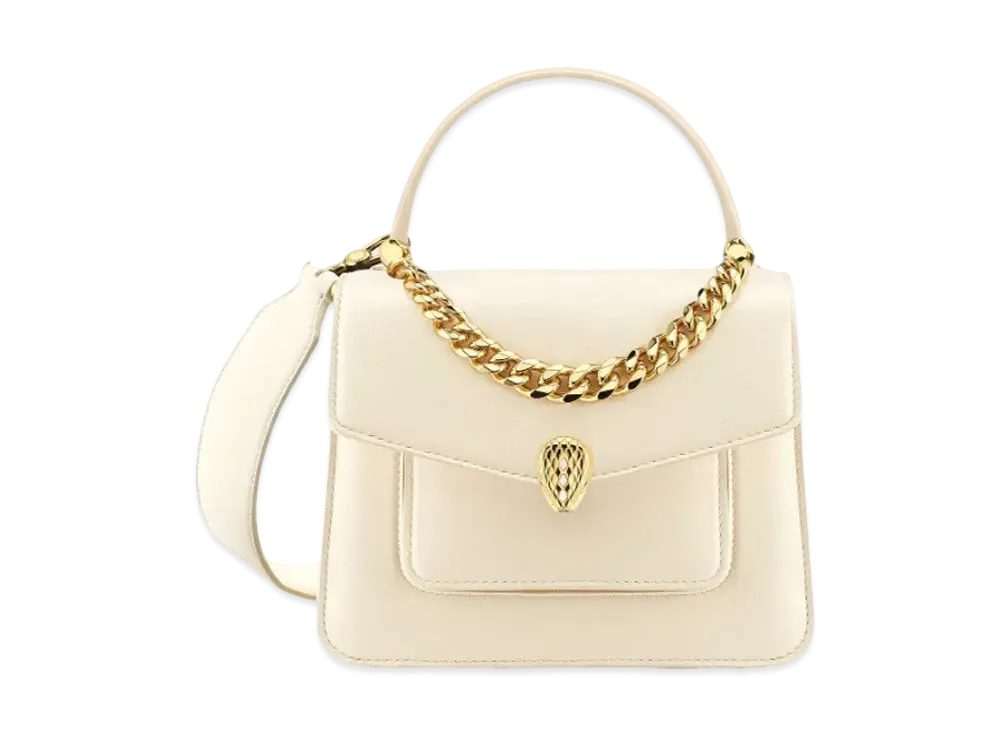 BVLGARI Serpenti Forever Top Handle "Ivory Opal White"