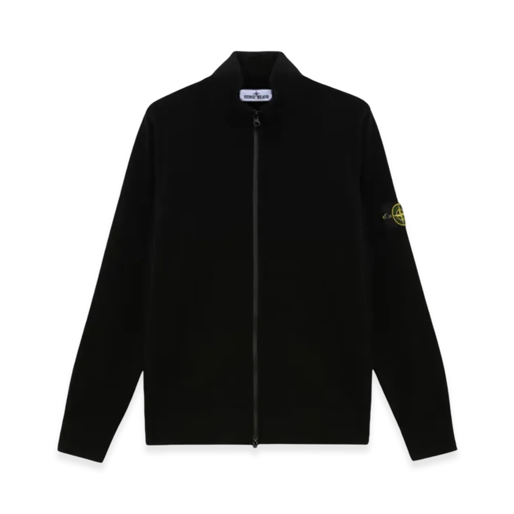 Stone Island 503A1 Stretch RWS Wool Knit Cardigan with Two Way Zipper - 24FW "Black"