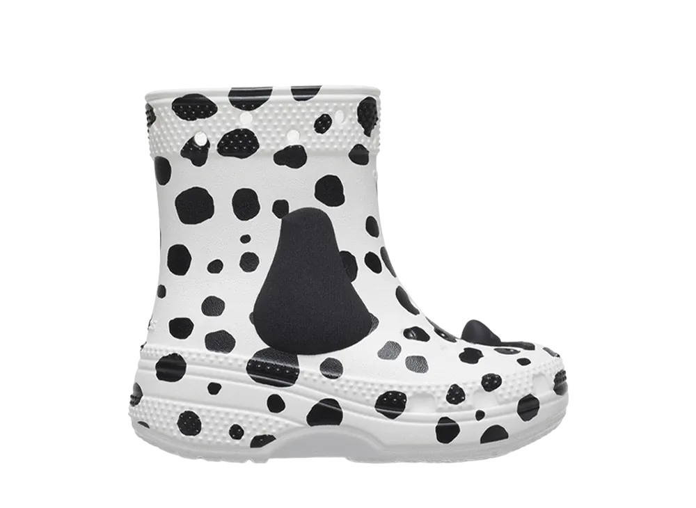 Crocs LITTLE KIDS Classic Clog I AM Dalmatian Boot "White/Black"