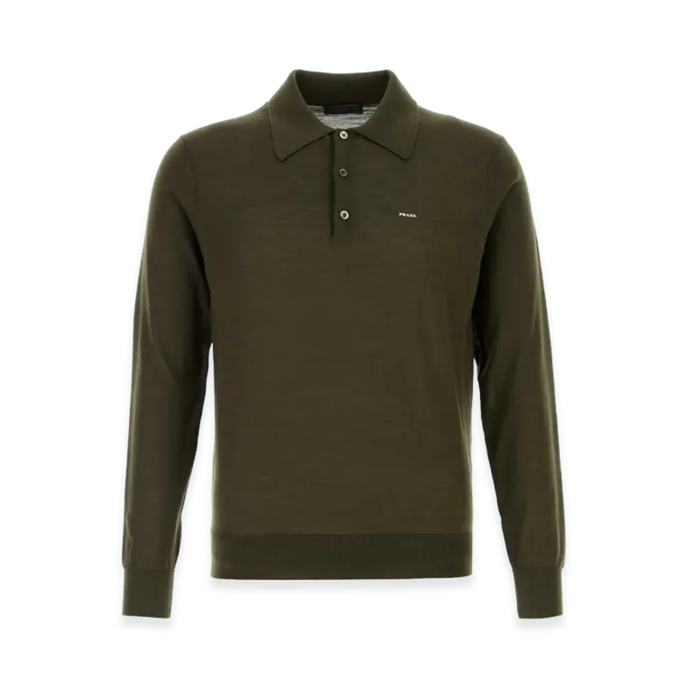 PRADA Wool Polo Shirt "Green"