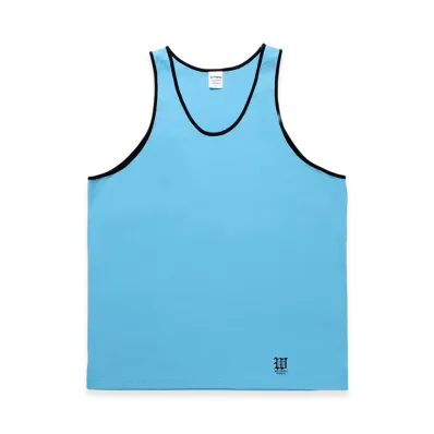 WACKO MARIA Washed Heavy Weight Ringer Tank Top "Blue"