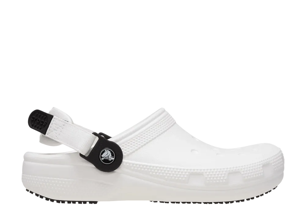Crocs Classic Slip Resistant Work Clog "White"