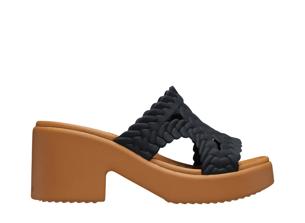 Crocs Women's Brooklyn Woven Slide Heel "Black"