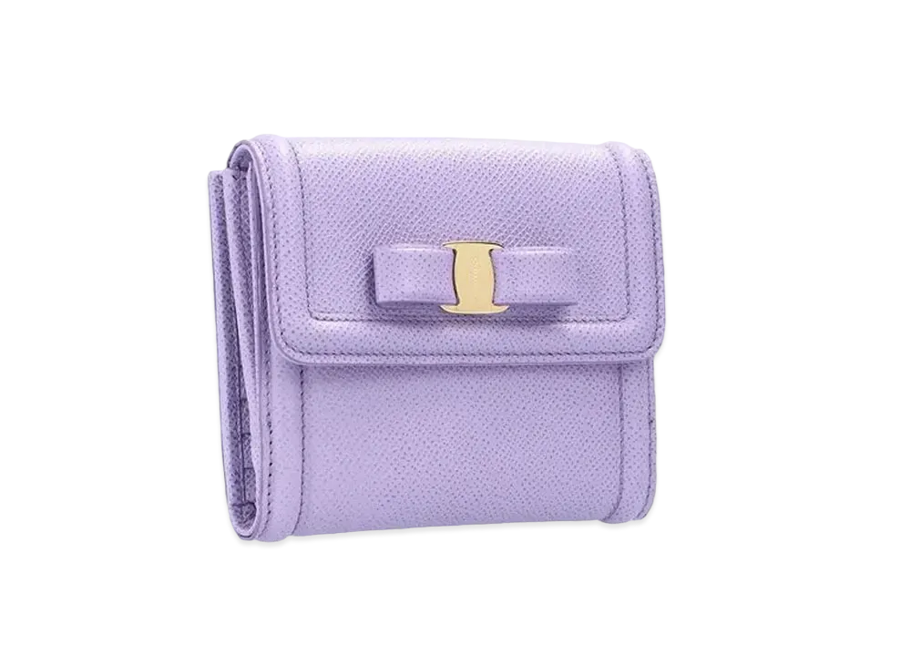 Salvatore Ferragamo Vara Bow French Wallet "Purple"