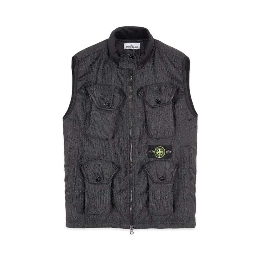 Stone Island G0224 MODIFIED PANAMA 6/3 HT NYLON + LEATHER "Black"