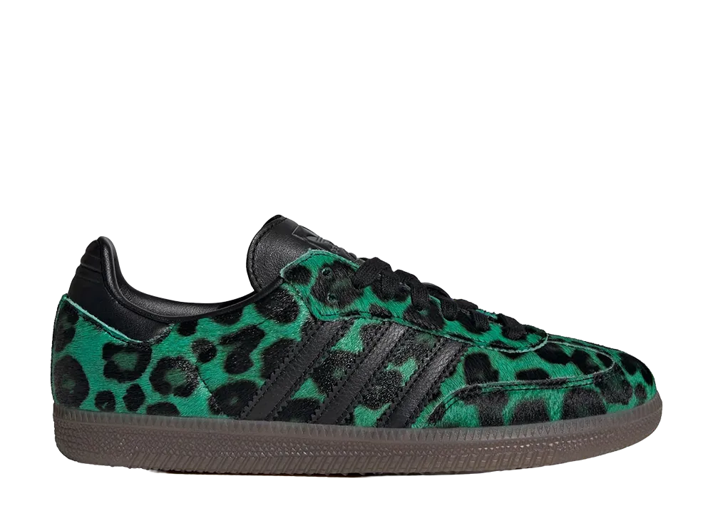 adidas Women's Samba "Leopard/Semi Screaming Green"