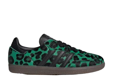 adidas Women's Samba "Leopard/Semi Screaming Green"