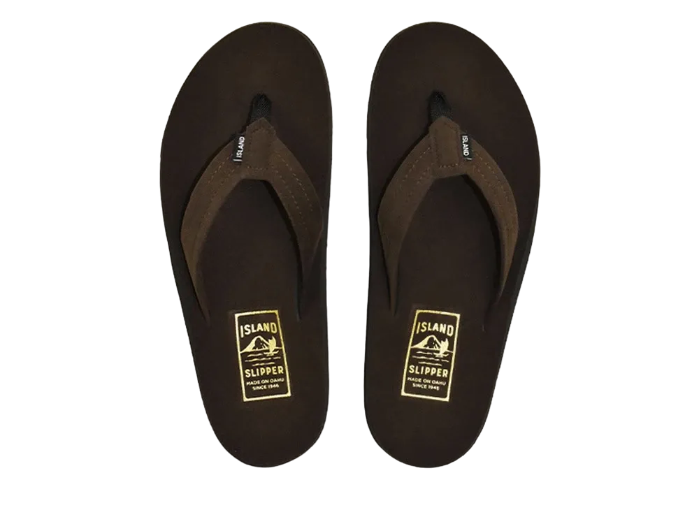 ISLAND SLIPPER Kekoa Ultrasuede Thong Outdoor Sandal "Espresso" 20IB8202UN